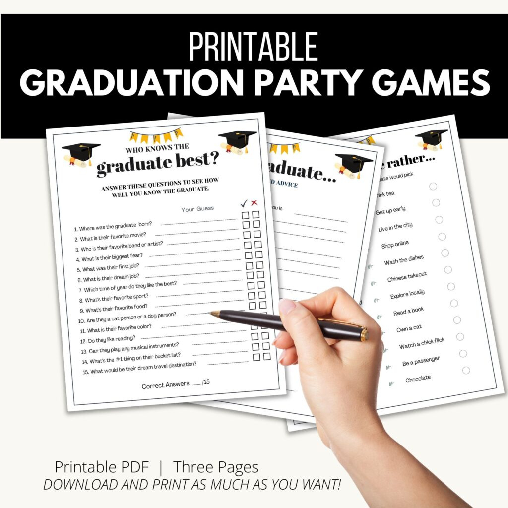 Printable Graduation Games - Add A Little Adventure intended for Free Printable Graduation Party Games