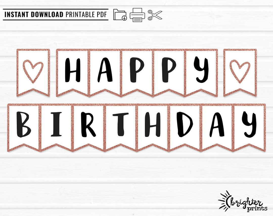 Printable Happy Birthday Banner Instant Download Diy Download &amp;amp;Amp within Diy Birthday Banner Free Printable