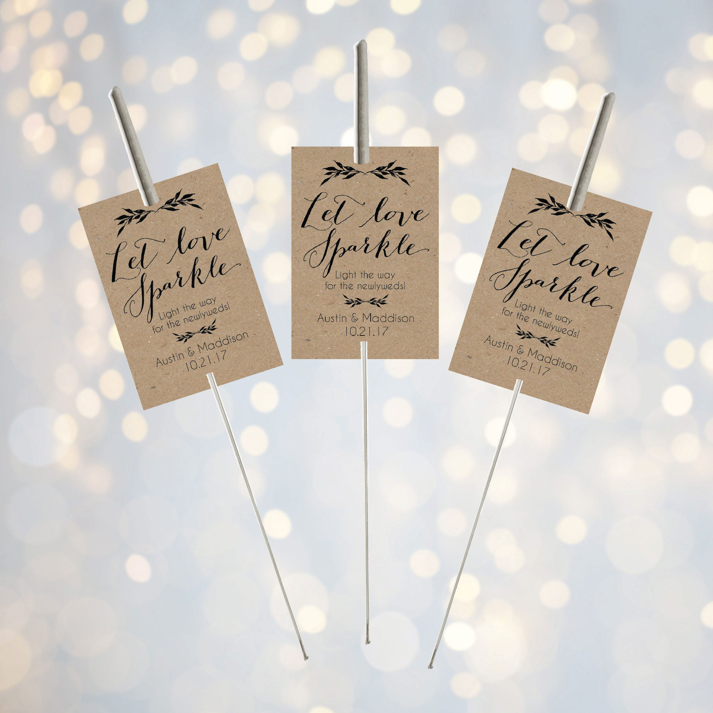 Printable Let Love Sparkle Tags For Sparklers, Rustic Kraft with Free Printable Wedding Sparkler Sign