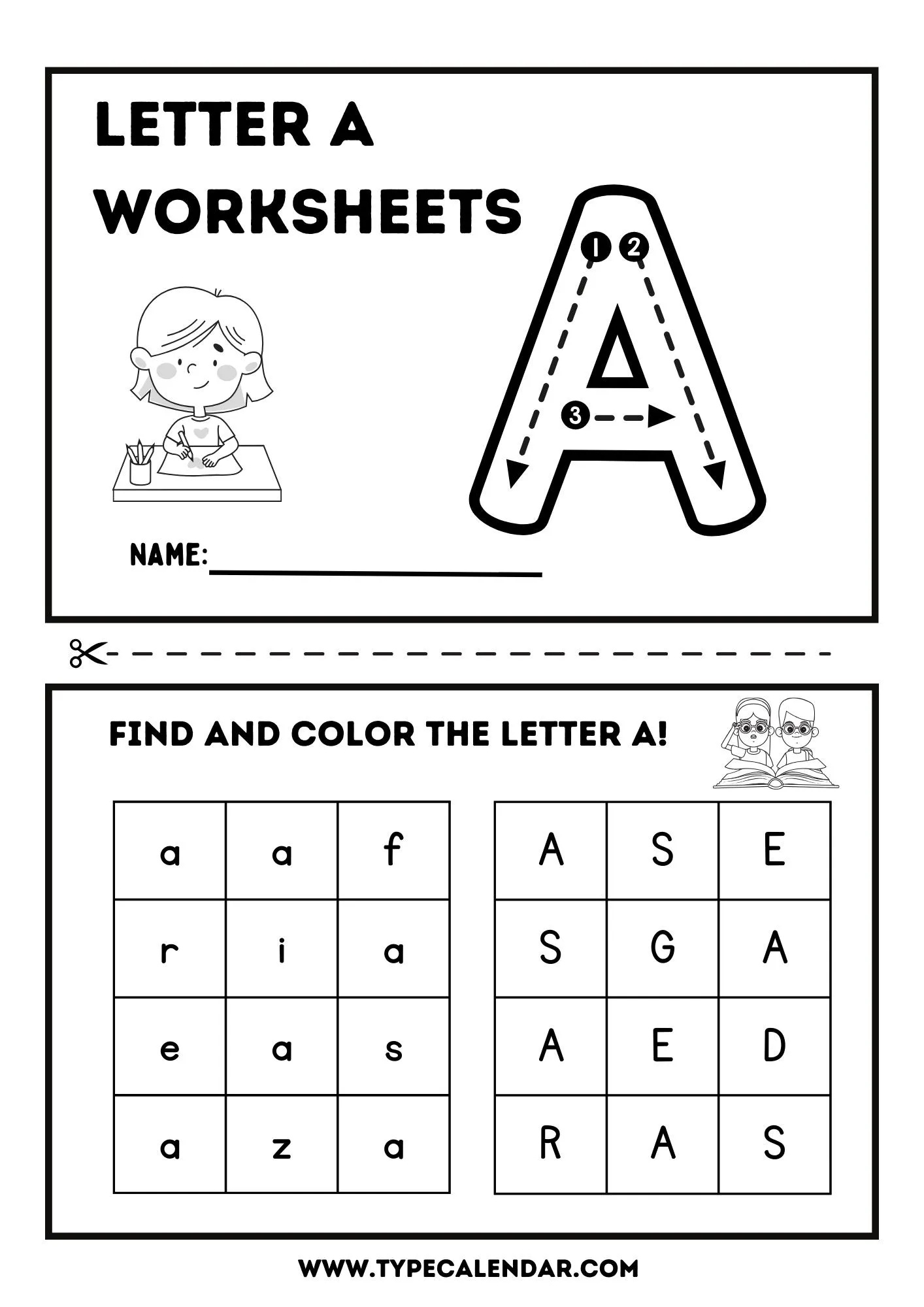 Printable Letter A Worksheets Free [Pdf] Download in Free Printable Letter Worksheets
