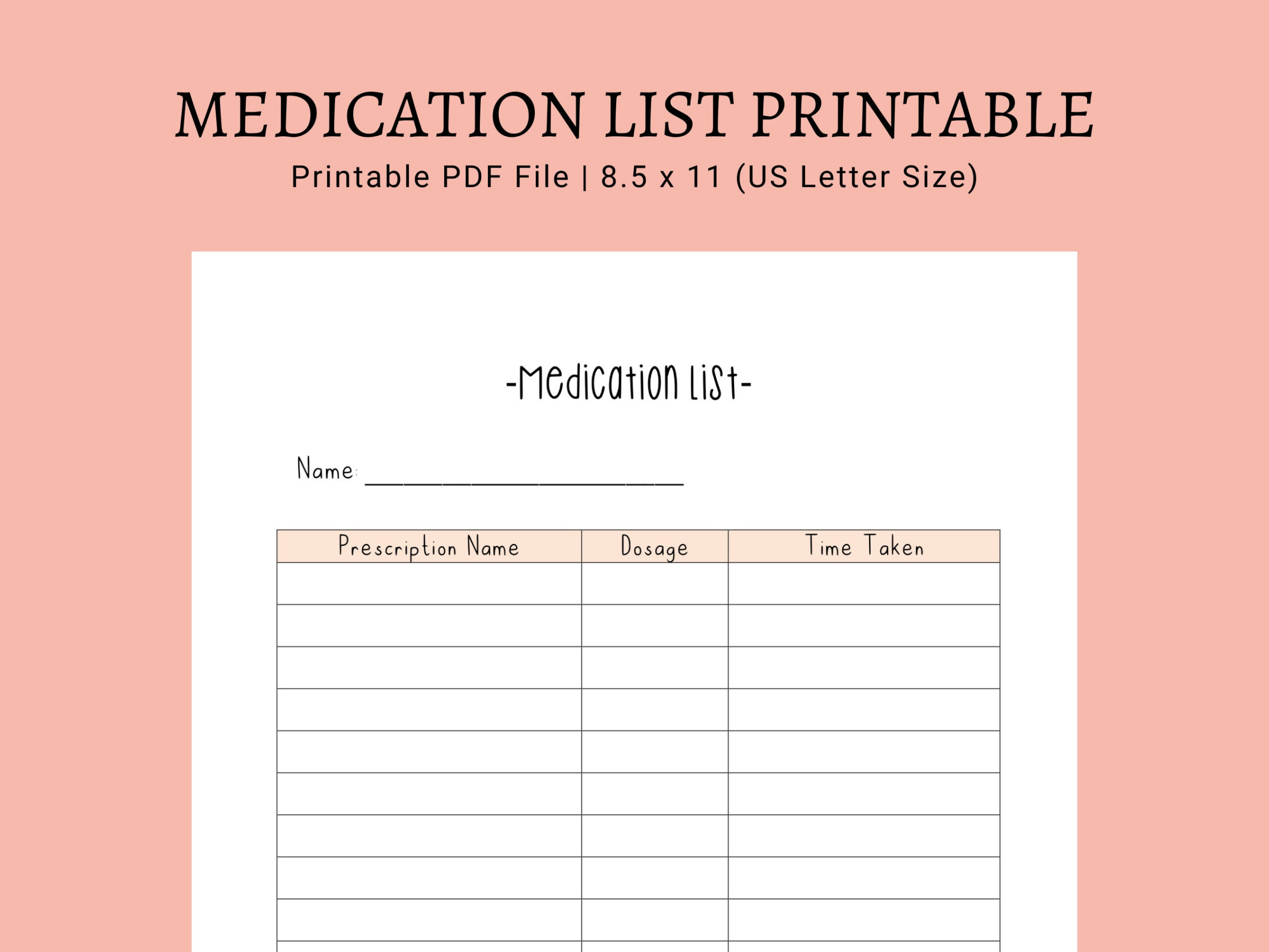 Printable Liste Der Medikamente | Printable Pdf Liste regarding Free Printable Medication List