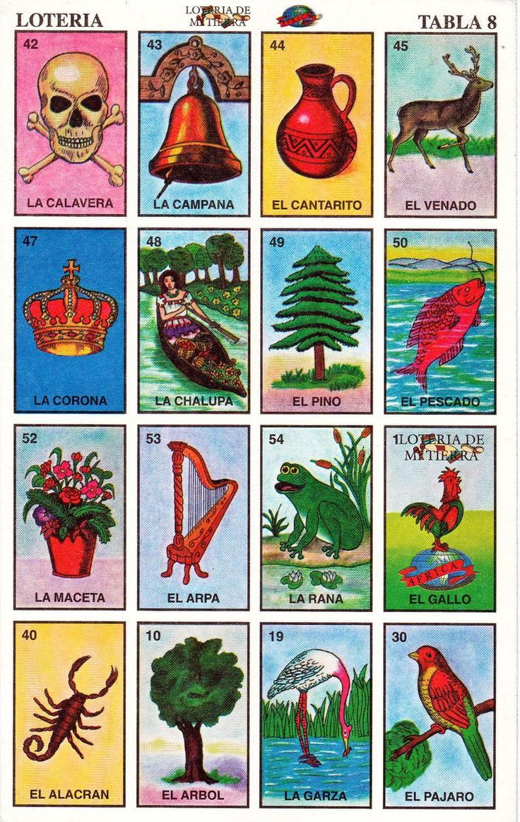 Printable Loteria Cards, The Complete Set Of 10 Tablas, Printable in Free Printable Loteria Cards