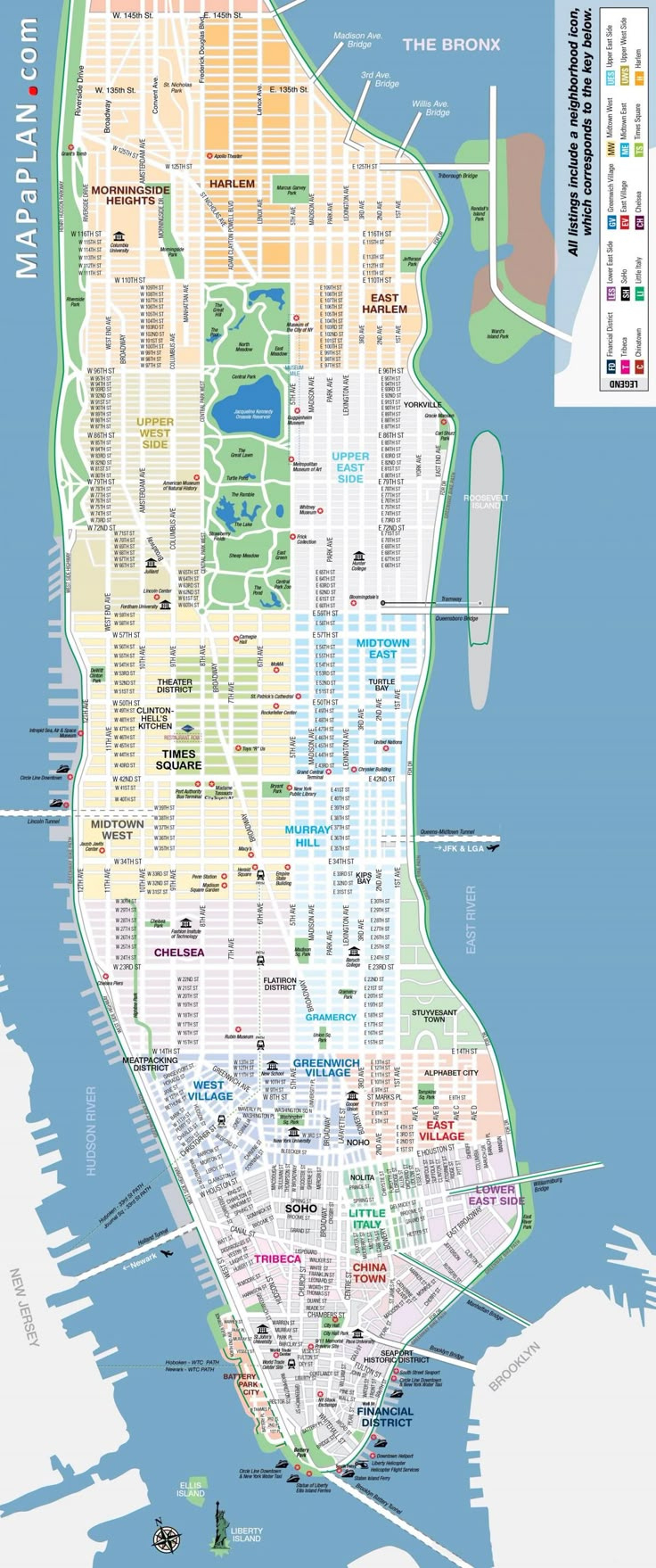 Printable Map Of Manhattan - Free Printable Map Of Manhattan Nyc in Free Printable Map Of Manhattan