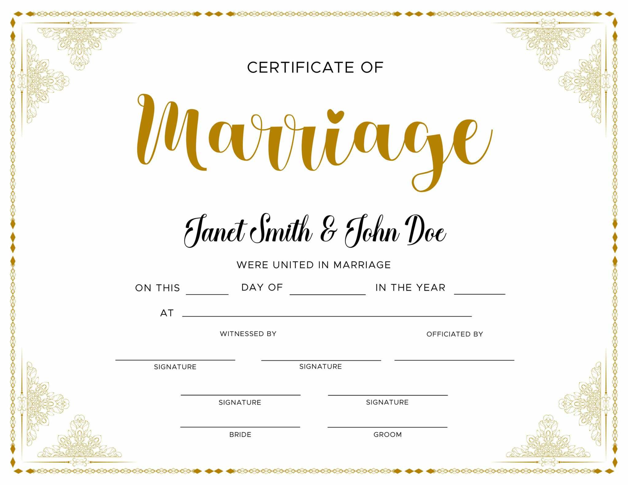 Printable Marriage Certificate - Printable Party Favors with regard to Free Printable Wedding Certificates
