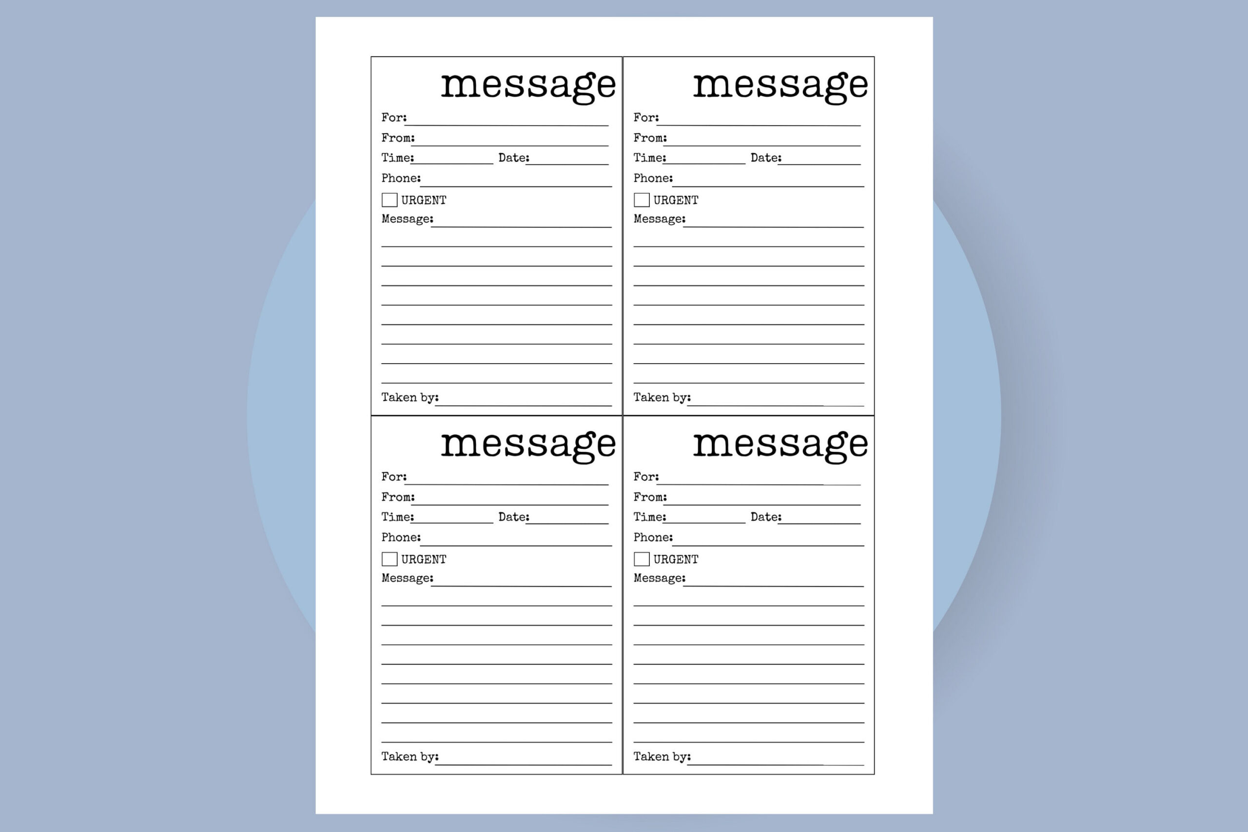 Printable Message Form, Missed Call Pdf, Phone Message Memo in Free Printable Message Sheets
