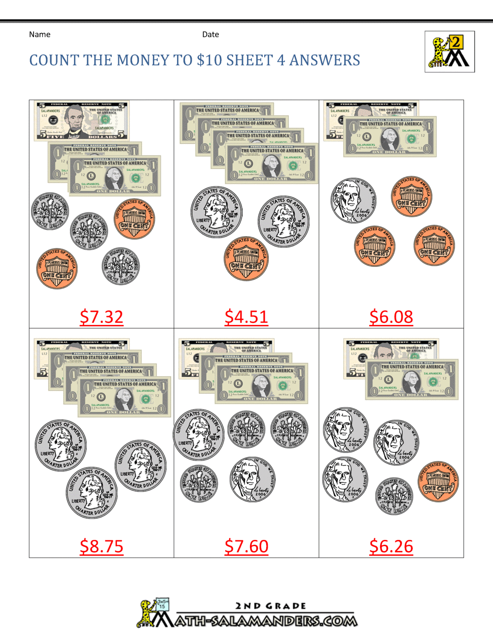 Printable Money Worksheets To $10 with regard to Free Printable Money Worksheets