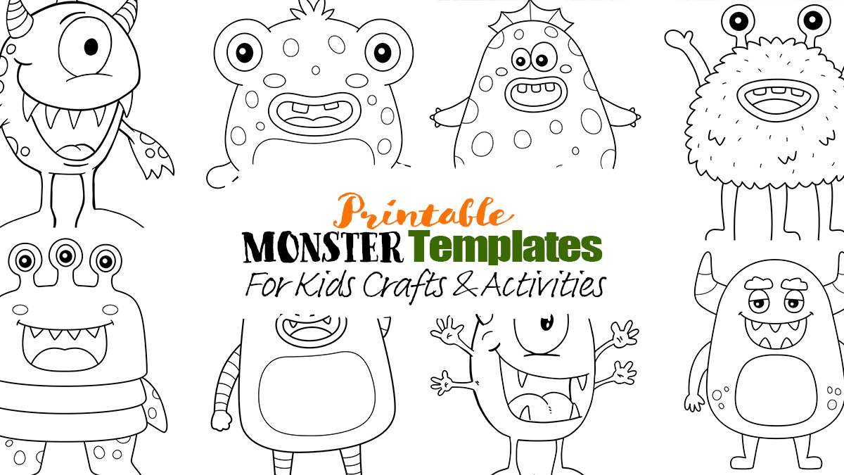 Printable Monster Templates For Kids' Activities And Crafts regarding Free Printable Monster Templates