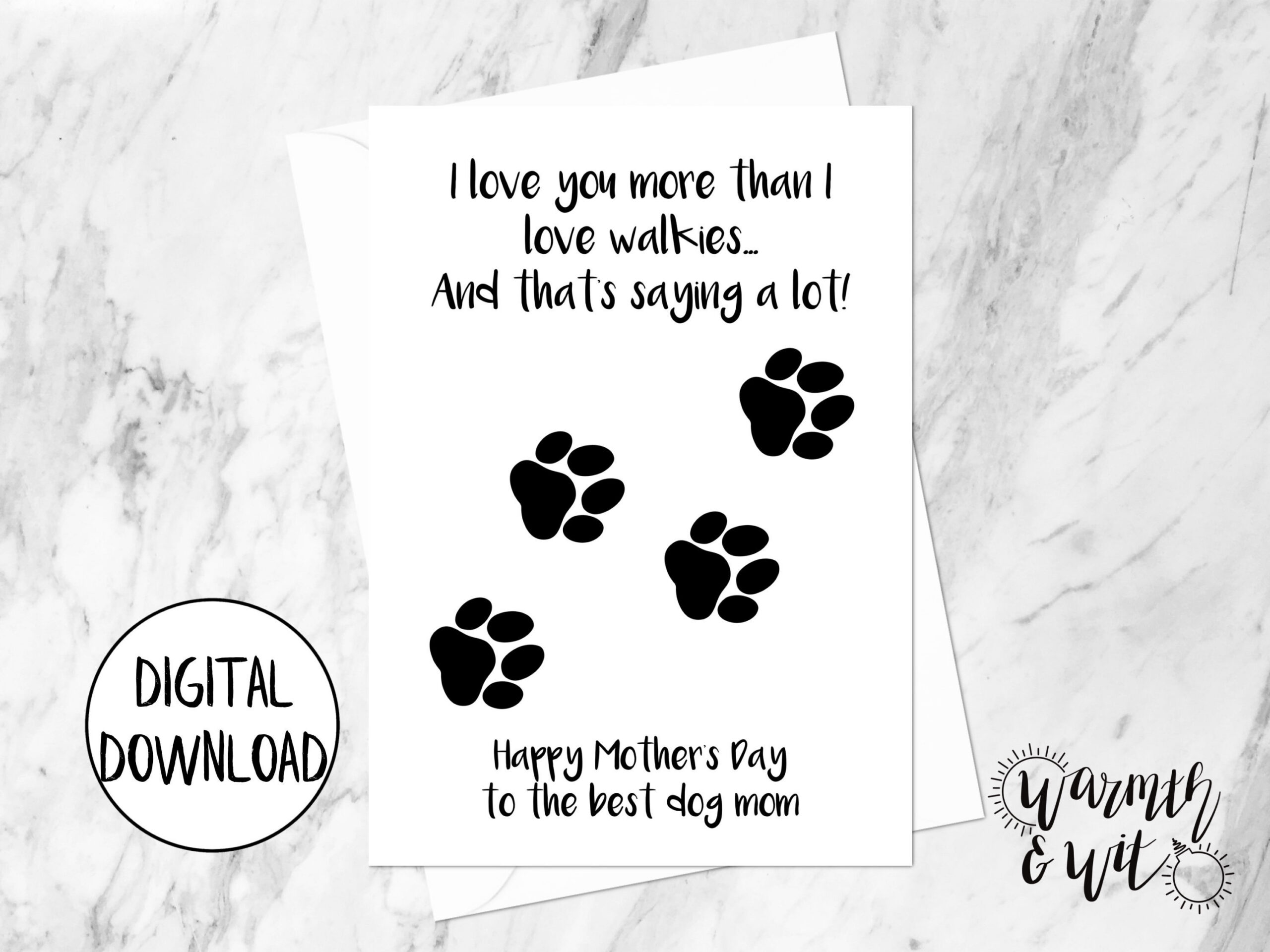 Printable Mother&amp;#039;S Day Card From Dog, Dog Mom Card, Dog Mothers intended for Free Printable Mothers Day Card From Dog