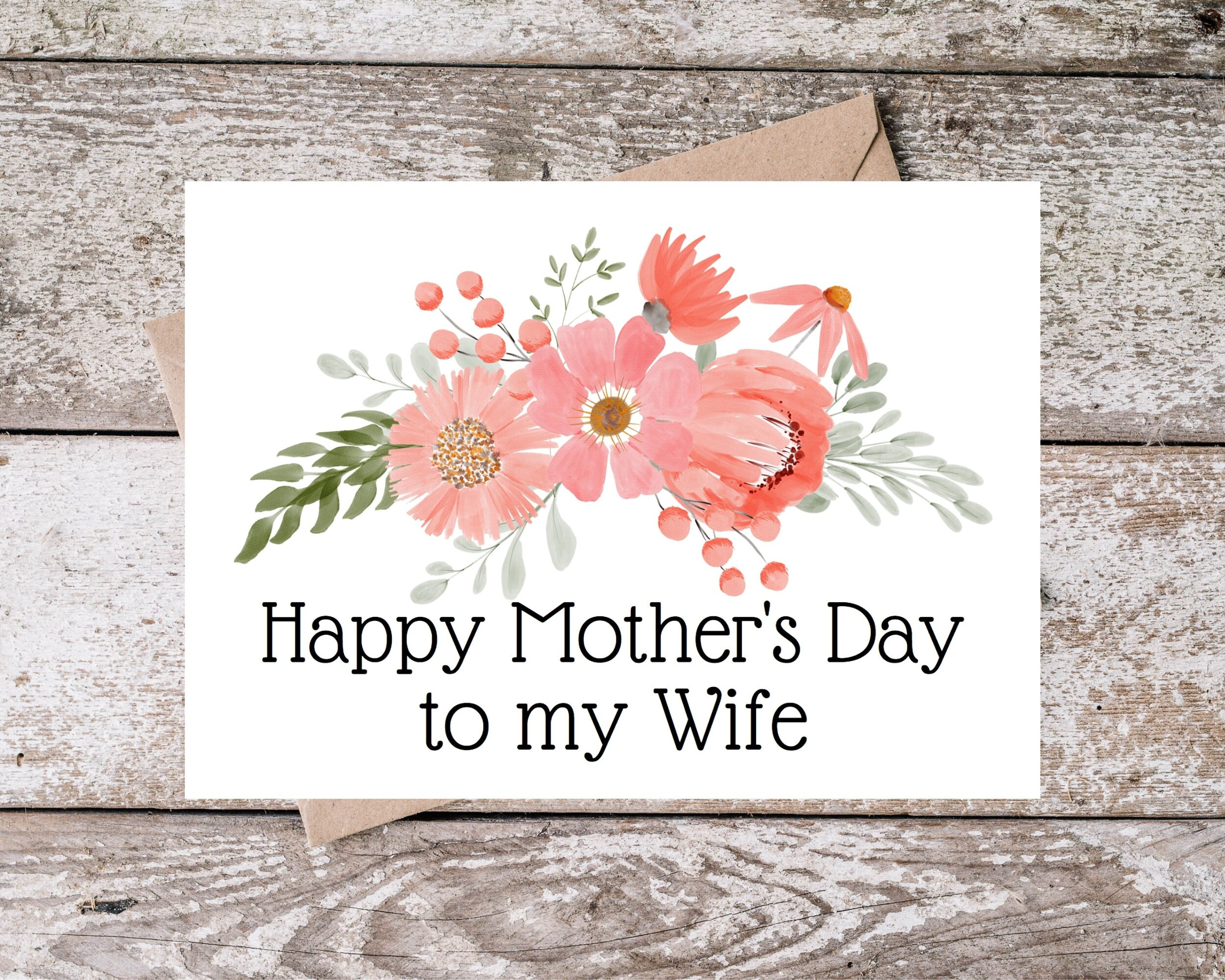 Printable Mothers Day Card Wife Funny - Etsy for Free Printable Mothers Day Cards To My Wife