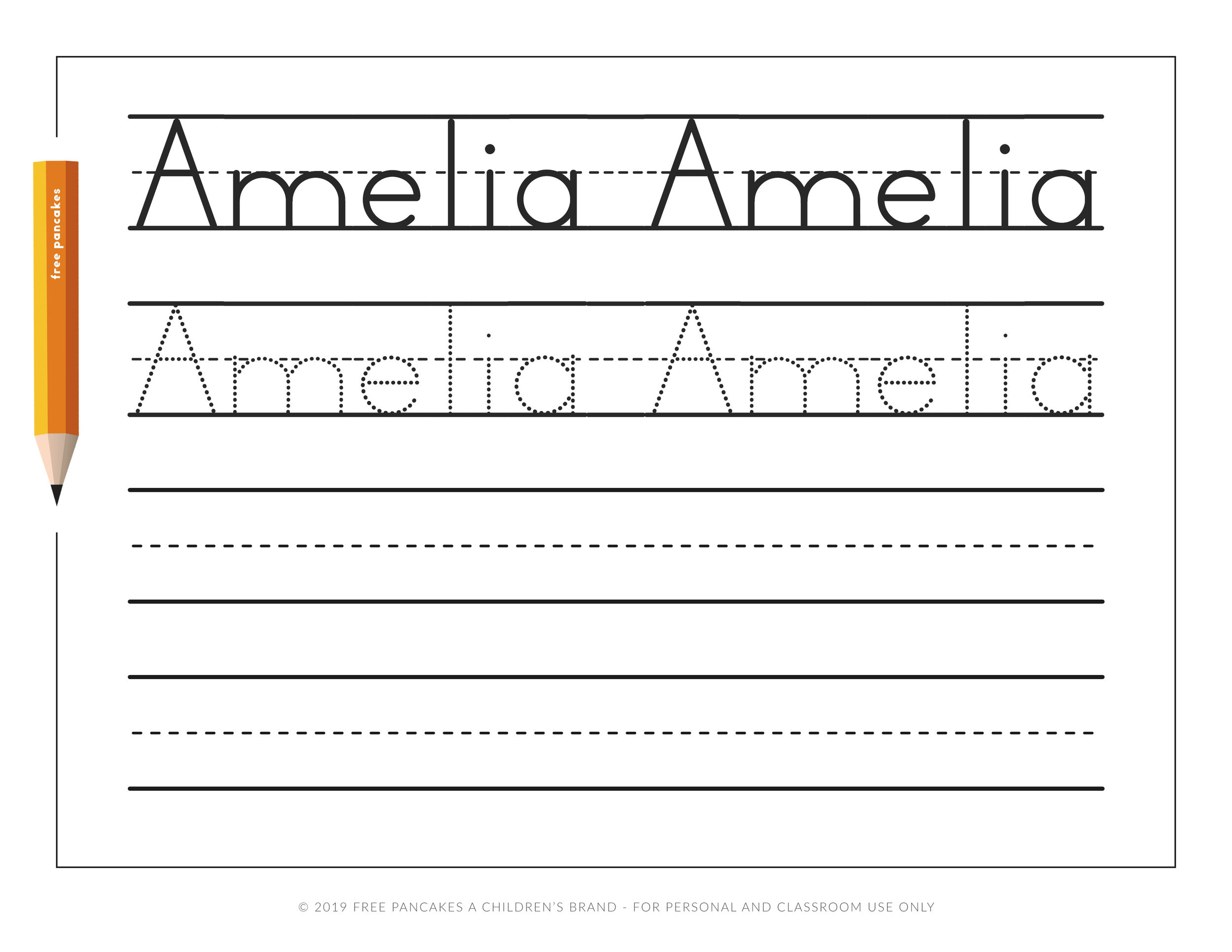 Printable Name Tracing Worksheets Custom Handwriting Practice intended for Free Printable Name Tracing Worksheets