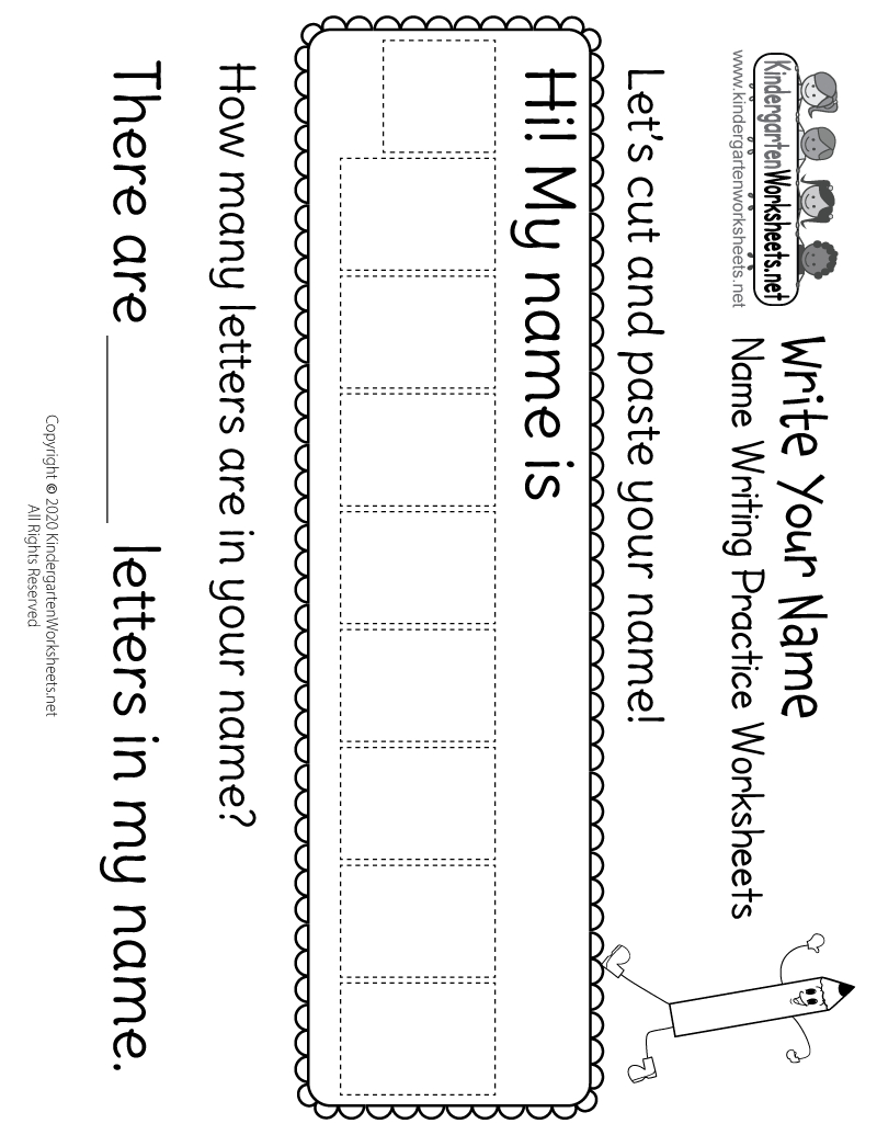 Printable Name Writing Practice Worksheet - Page 1 inside Free Printable Name Worksheets For Kindergarten