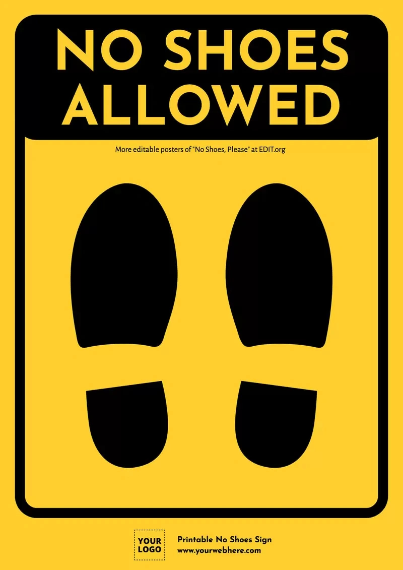 Printable No Shoes Sign Templates throughout Free Printable Remove Your Shoes Sign