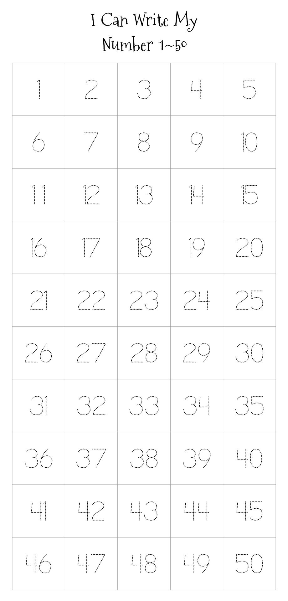 Printable Numbers 1 To 50 Worksheets - Worksheets Library regarding Free Printable Tracing Numbers 1 50