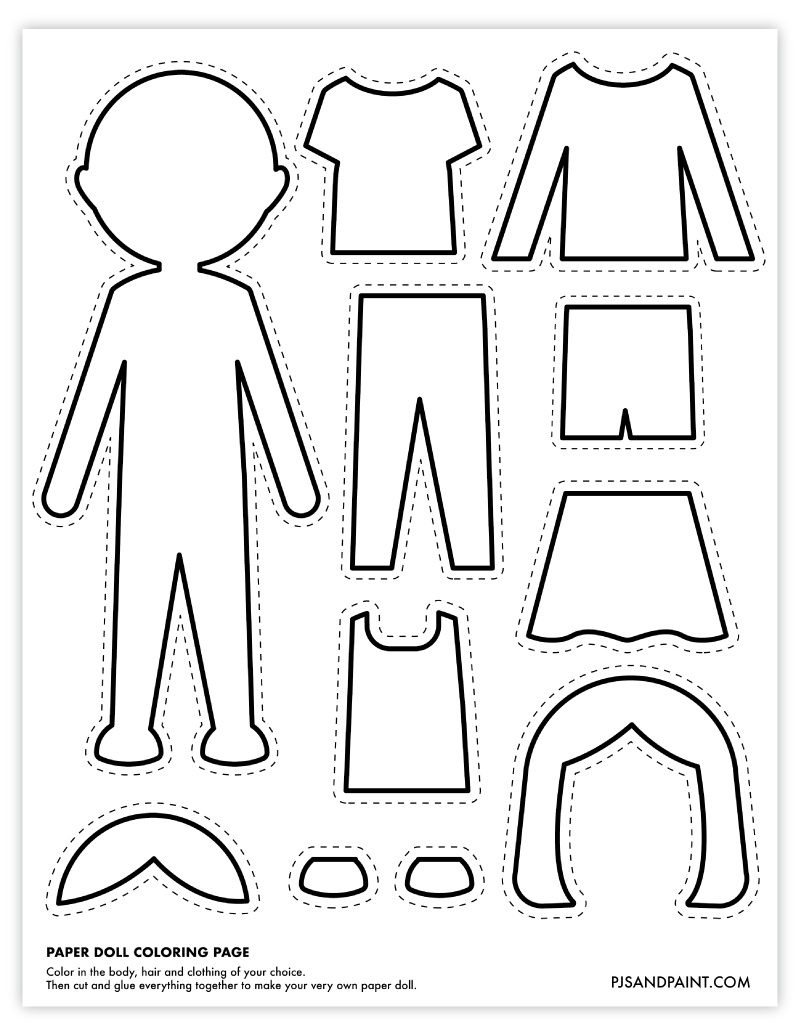 Printable Paper Doll Coloring Pages within Free Printable Paper Doll Coloring Pages
