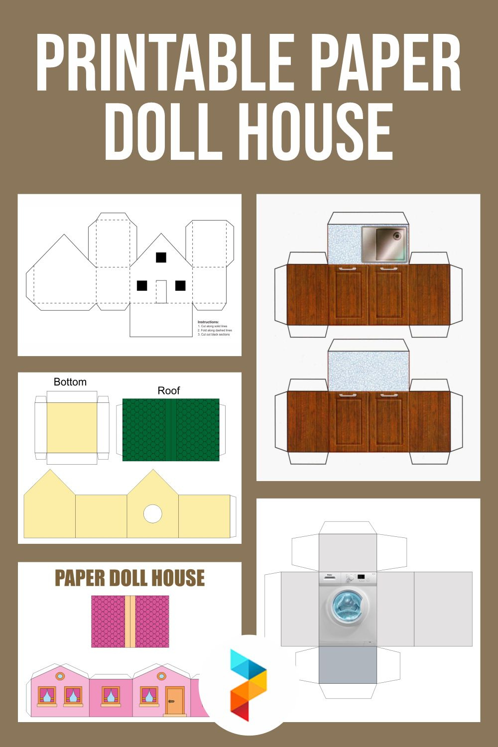 Printable Paper Doll House throughout Free Printable Dollhouse Furniture Patterns