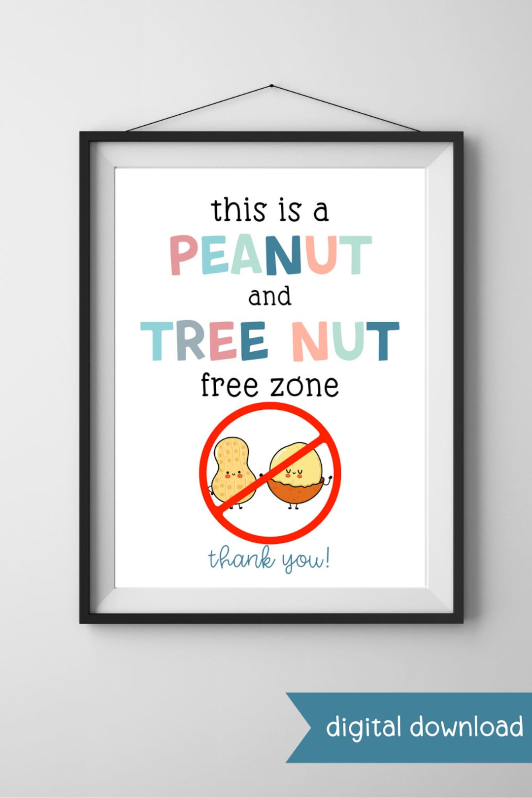 Printable Peanut And Tree Nut Free Zone Sign - Food Allergy Sign within Printable Nut Free Signs
