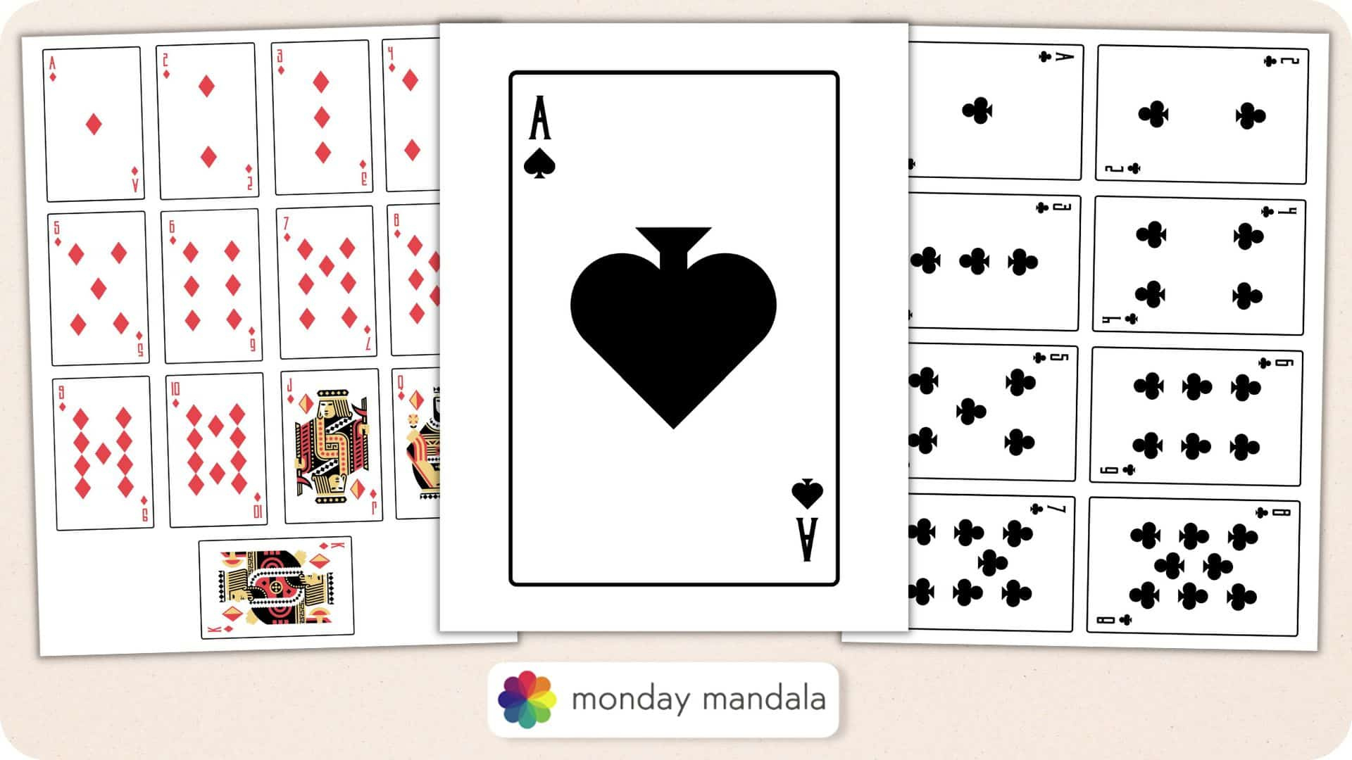 Printable Playing Cards (Free Pdf Sheets In 3 Sizes) intended for Free Printable Deck Of Cards