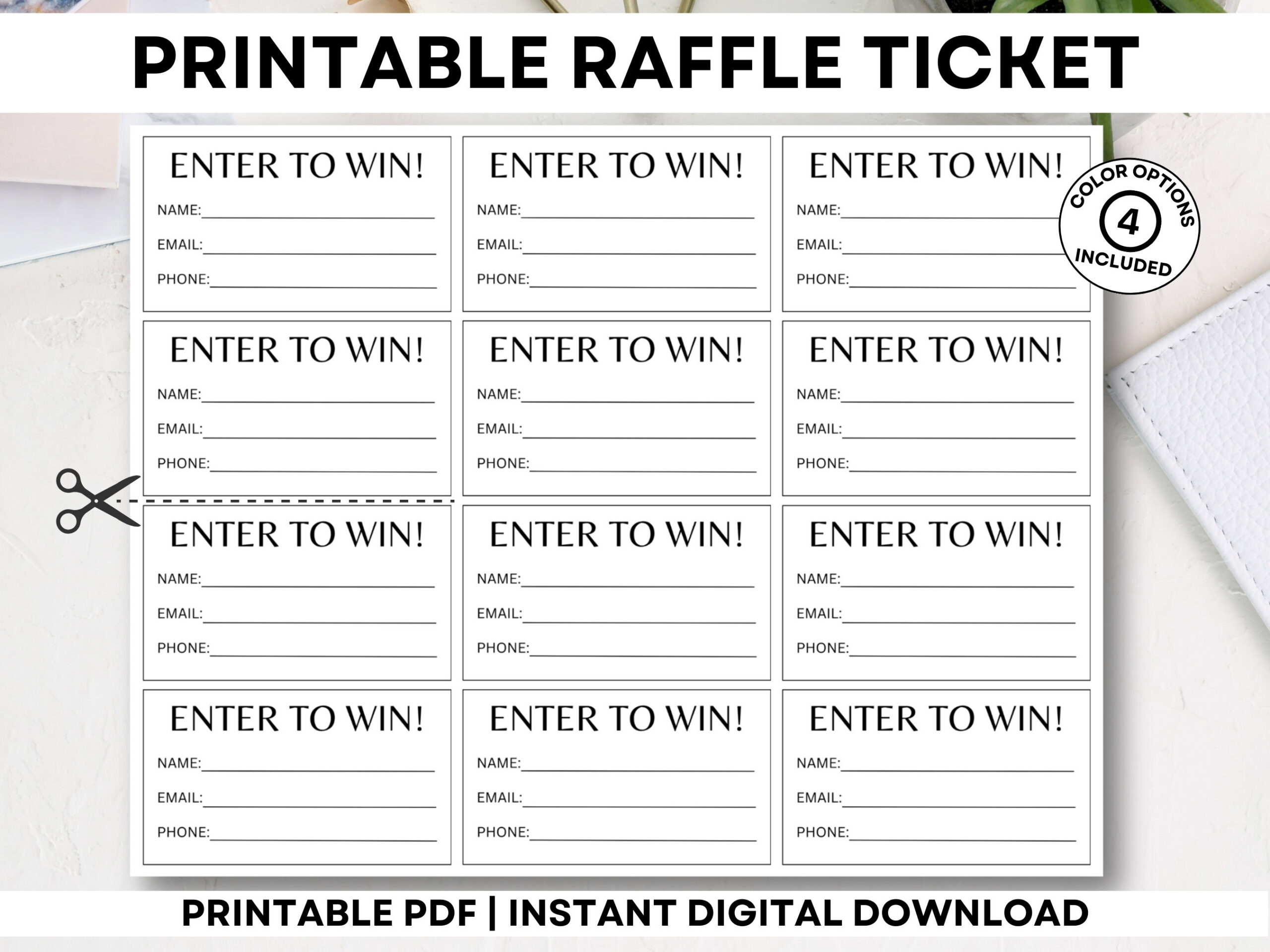 Printable Raffle Tickets, Enter To Win Tickets, Printable Enter To pertaining to Free Printable Raffle Ticket Template Download