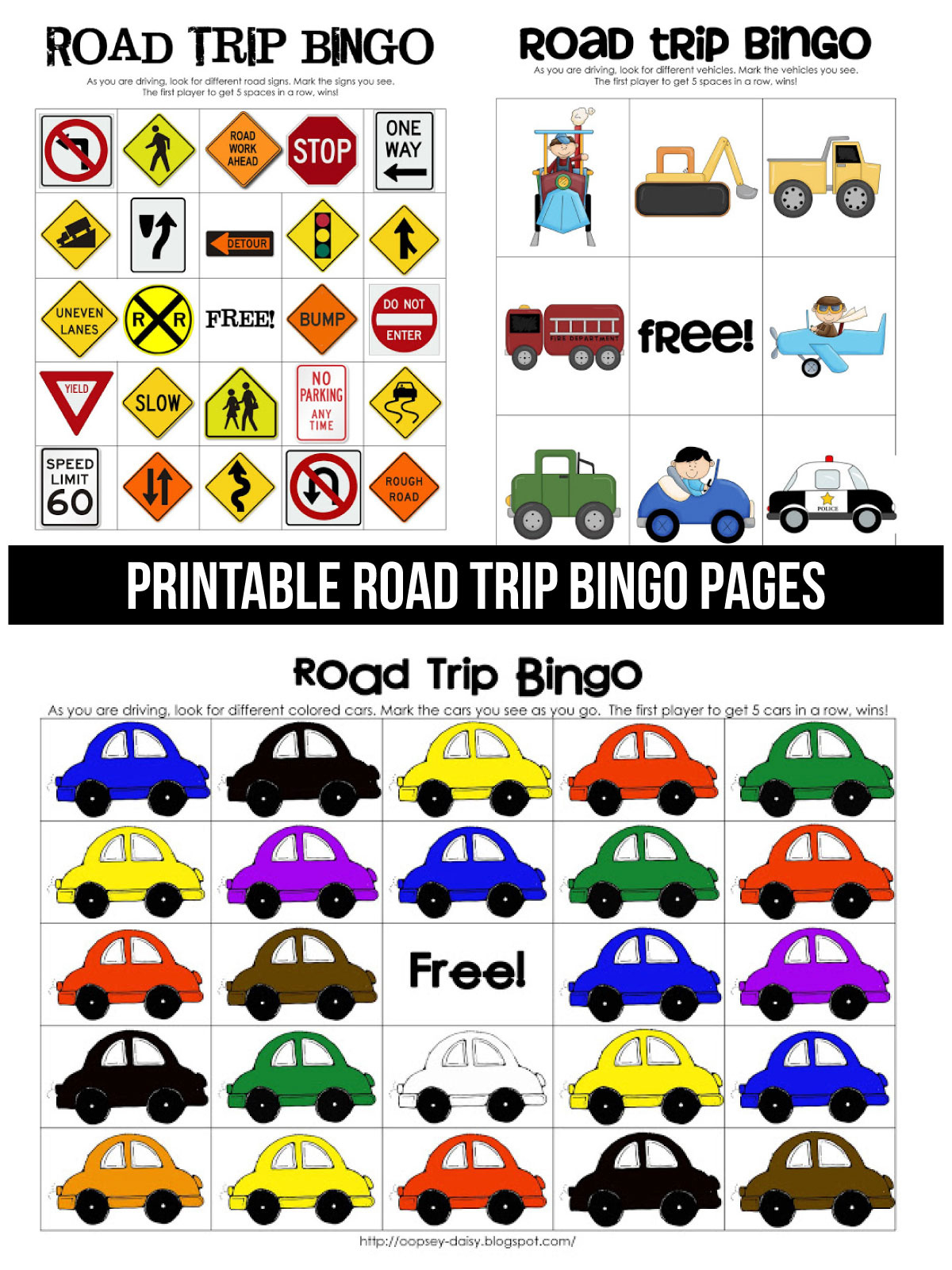 Printable Road Trip Bingo regarding Free Printable Car Bingo