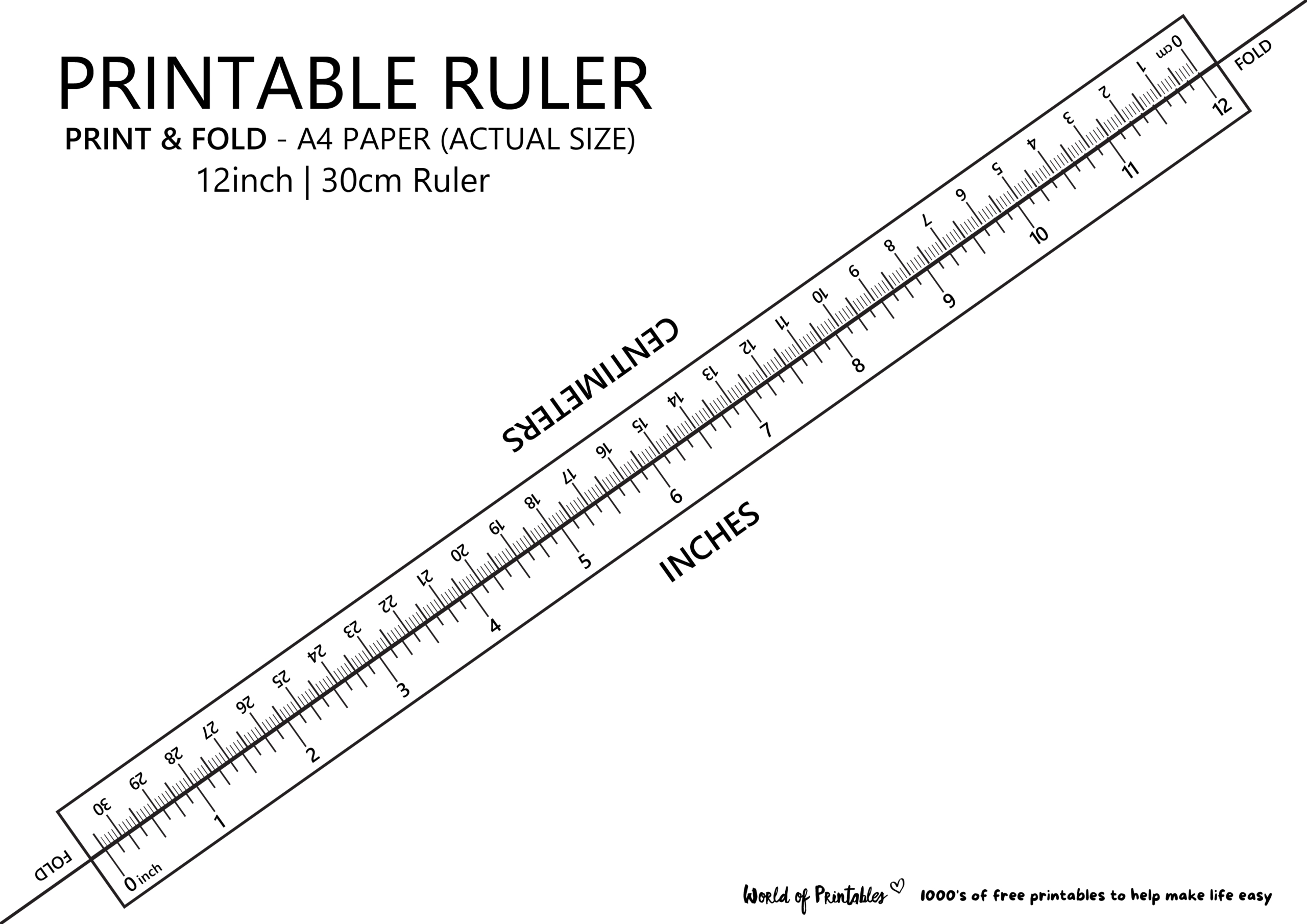 Printable Ruler - Free Accurate Ruler Inches, Cm, Mm - World Of in Free Printable Ruler