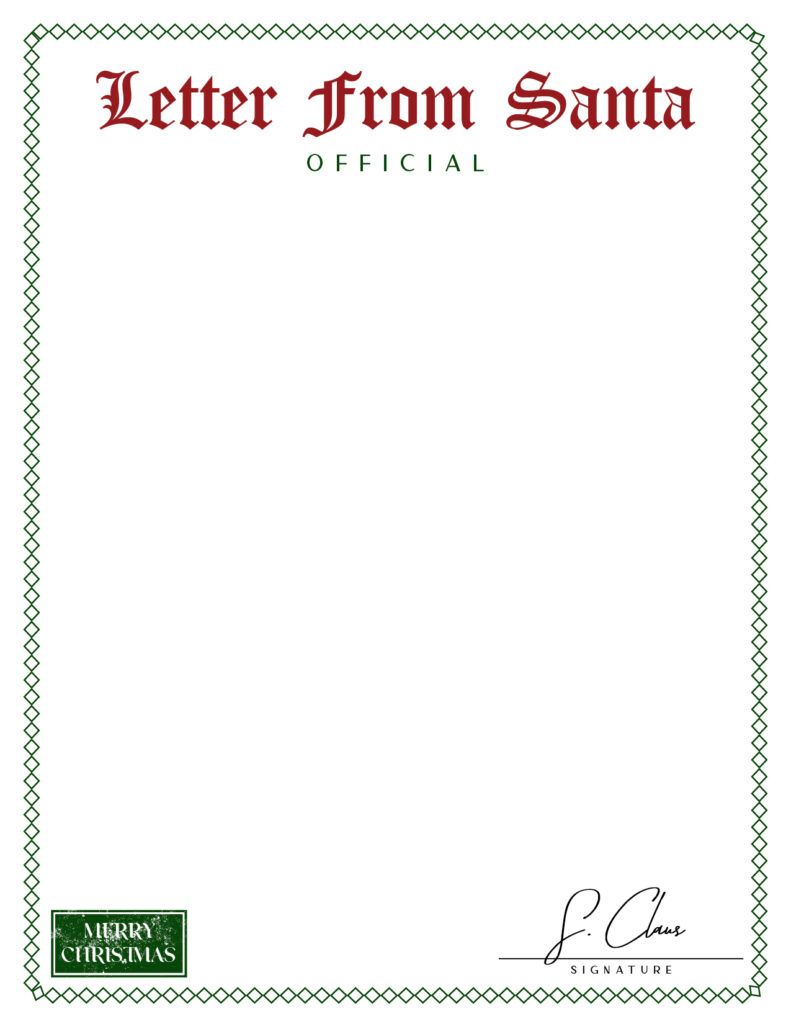 Printable Santa Letterhead Templates - 12 Free Printables in Free Printable Santa Paper