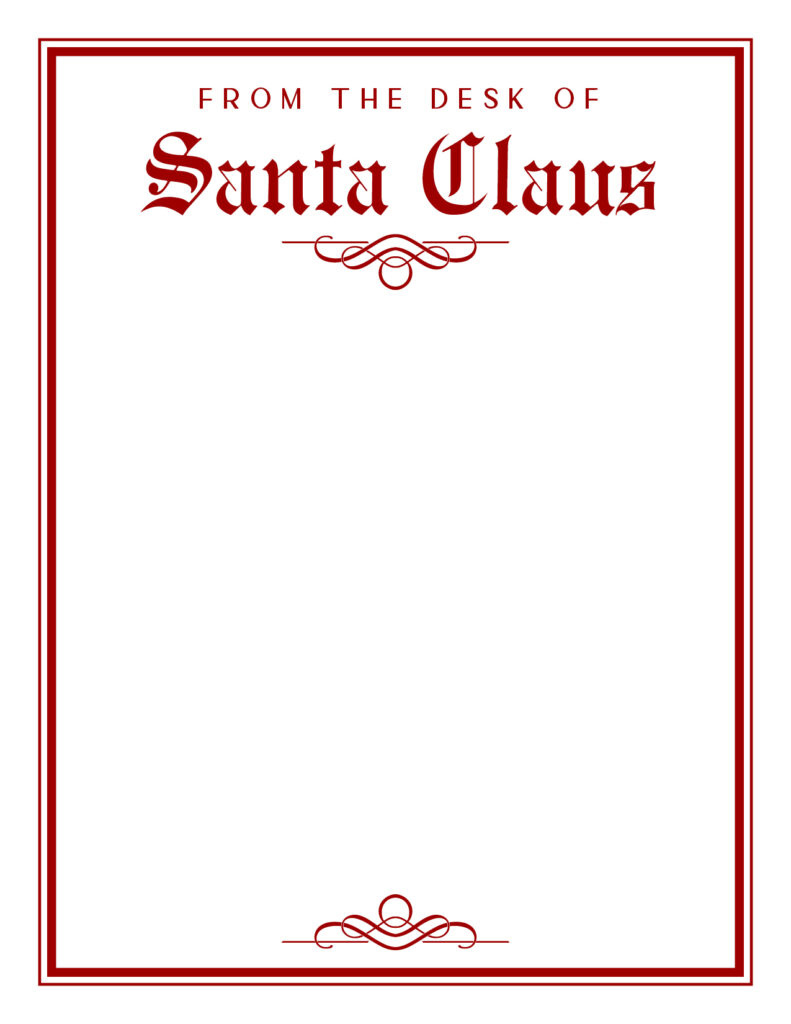 Printable Santa Letterhead Templates - 12 Free Printables with North Pole Stationary Printable Free