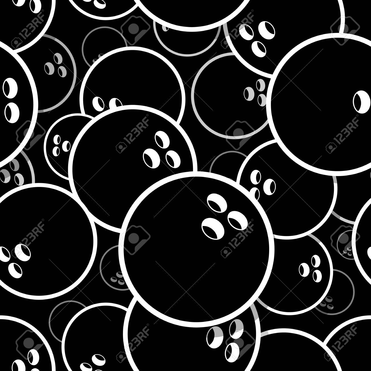 Printable Seamless Pattern With Bowling Ball Graphic. Vector with Free Printable Bowling Ball Template