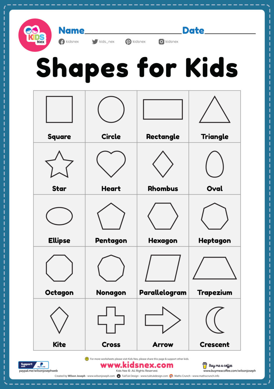 Printable Shapes For Preschool - Free Printable Pdf For Kids throughout Free Printable Shapes Worksheets