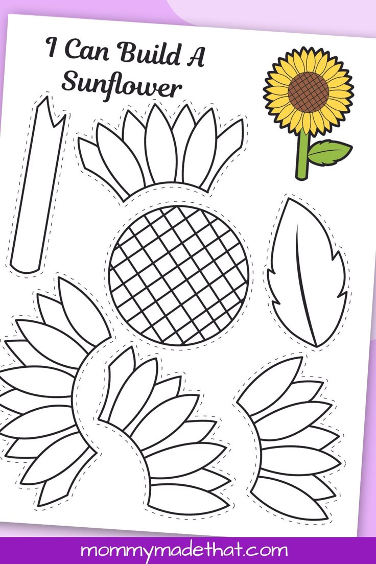 Printable Sunflower Craft Template for Free Printable Sunflower Template