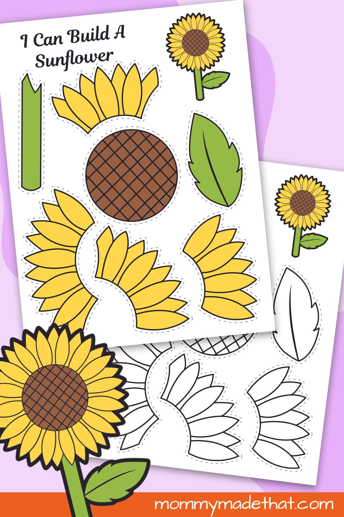 Printable Sunflower Craft Template inside Free Printable Sunflower Template