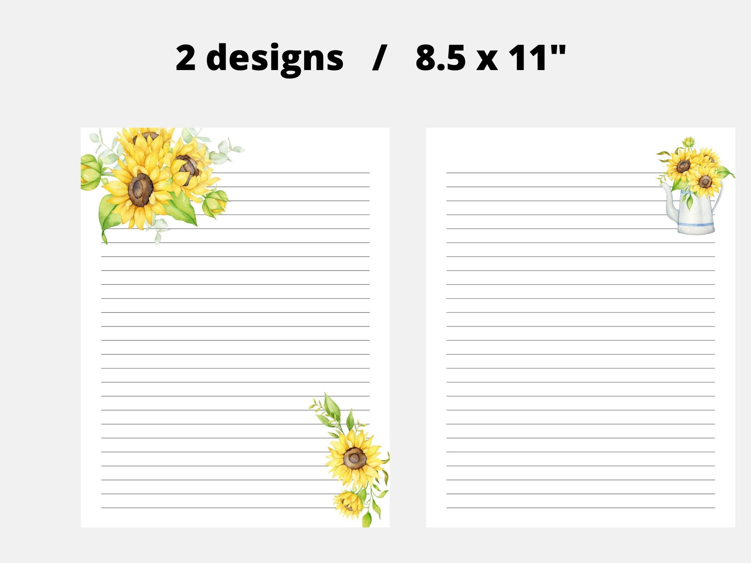 Printable Sunflower Letter Writing Paper, Floral Printable pertaining to Free Printable Sunflower Stationery