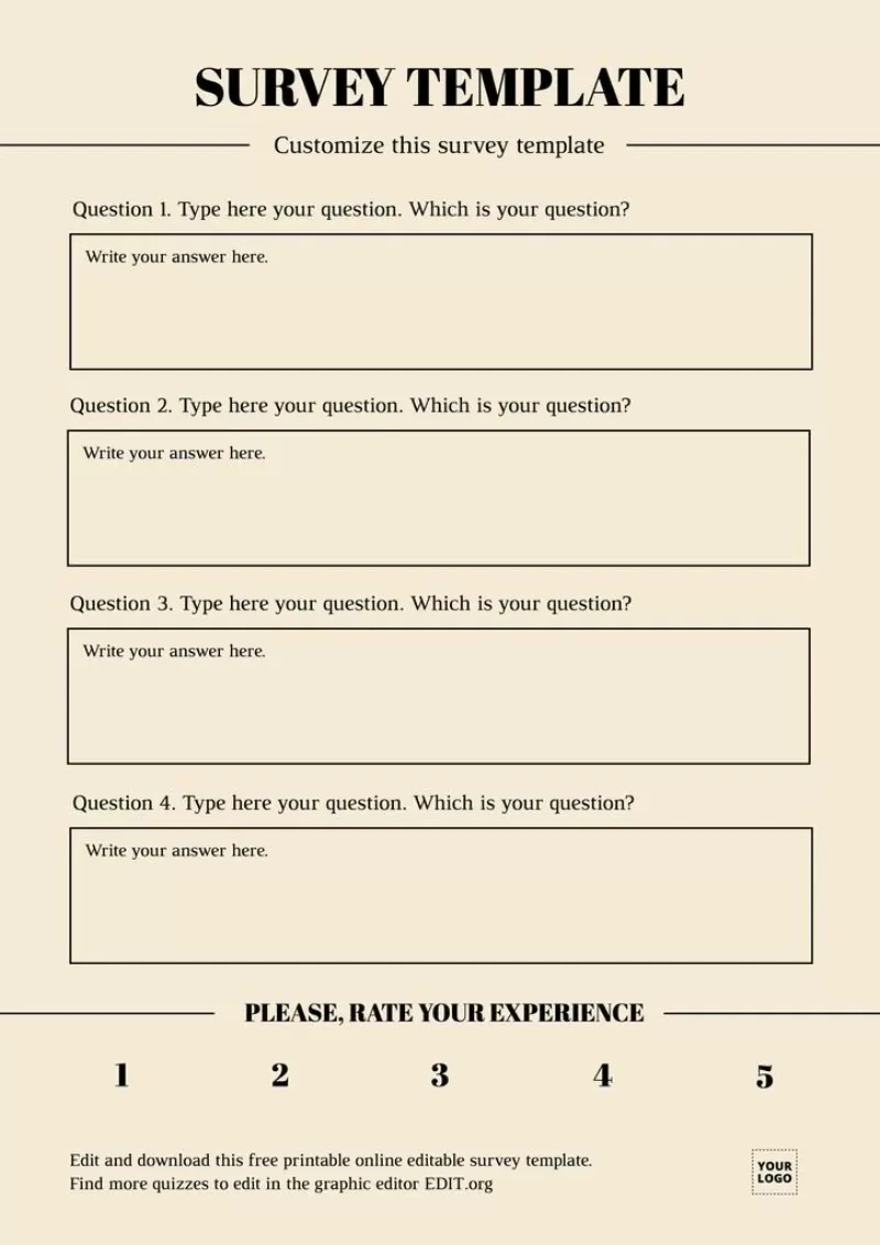 Printable Survey Editable Templates pertaining to Make A Printable Survey Free