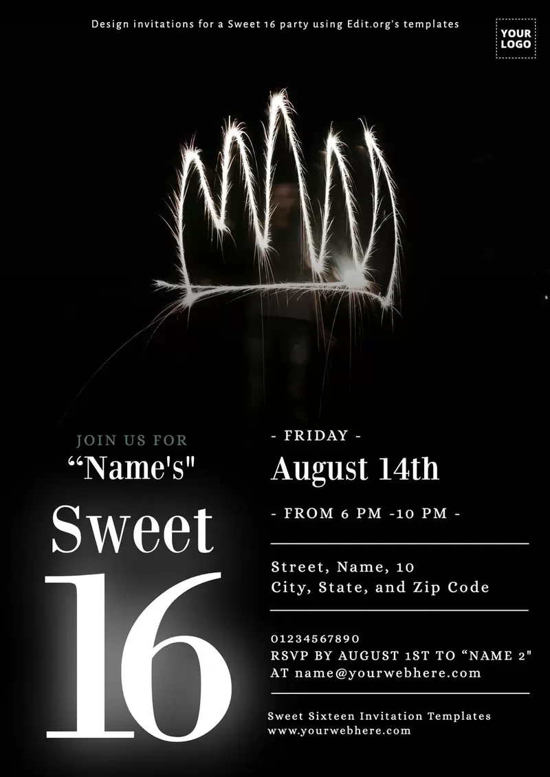 Printable Sweet Sixteen Invitations Online with regard to Free Printable 16Th Birthday Party Invitation Templates