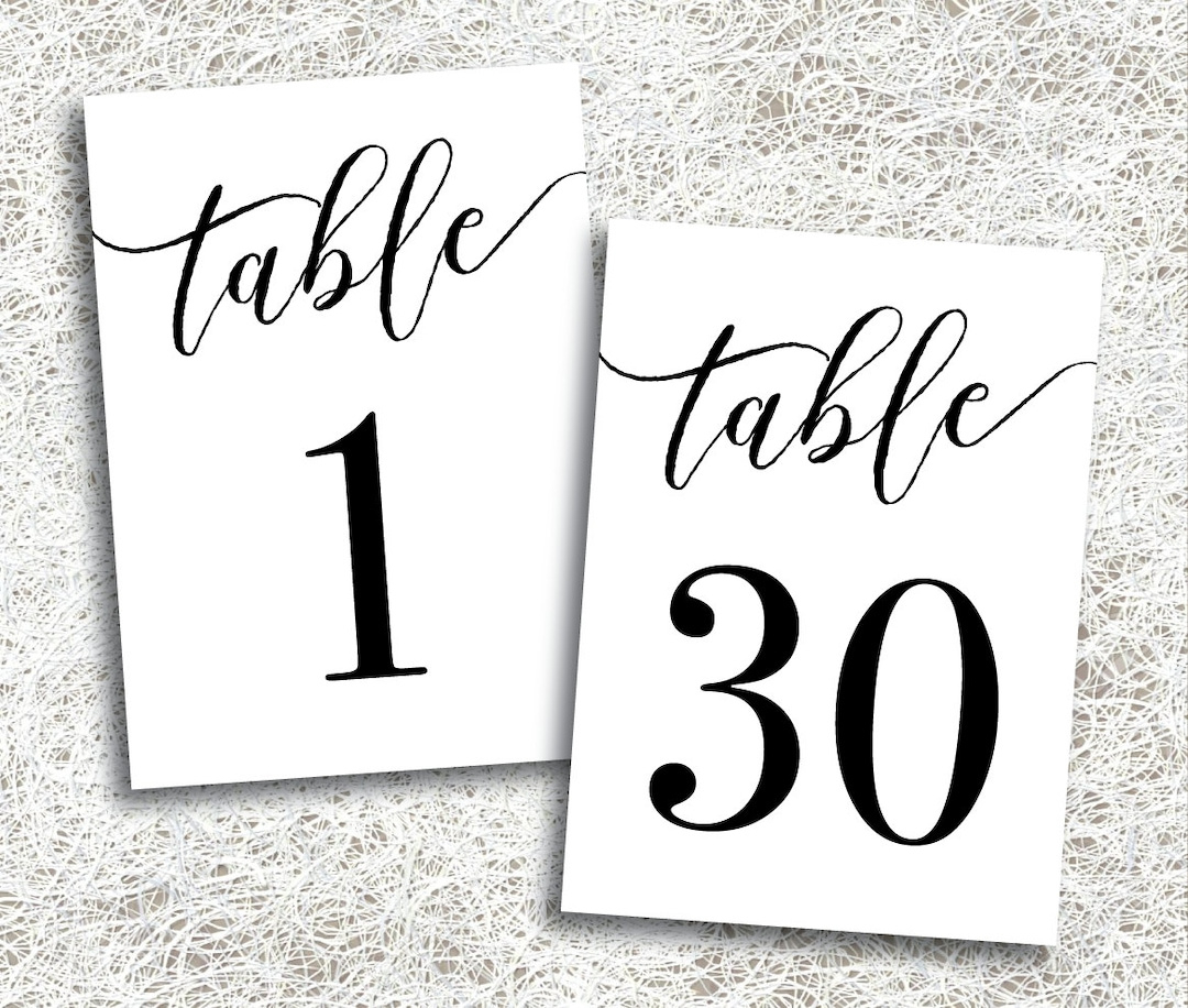 Printable Table Numbers 1 - 30 | Instant Download | Printable throughout Free Printable Table Numbers 1 30