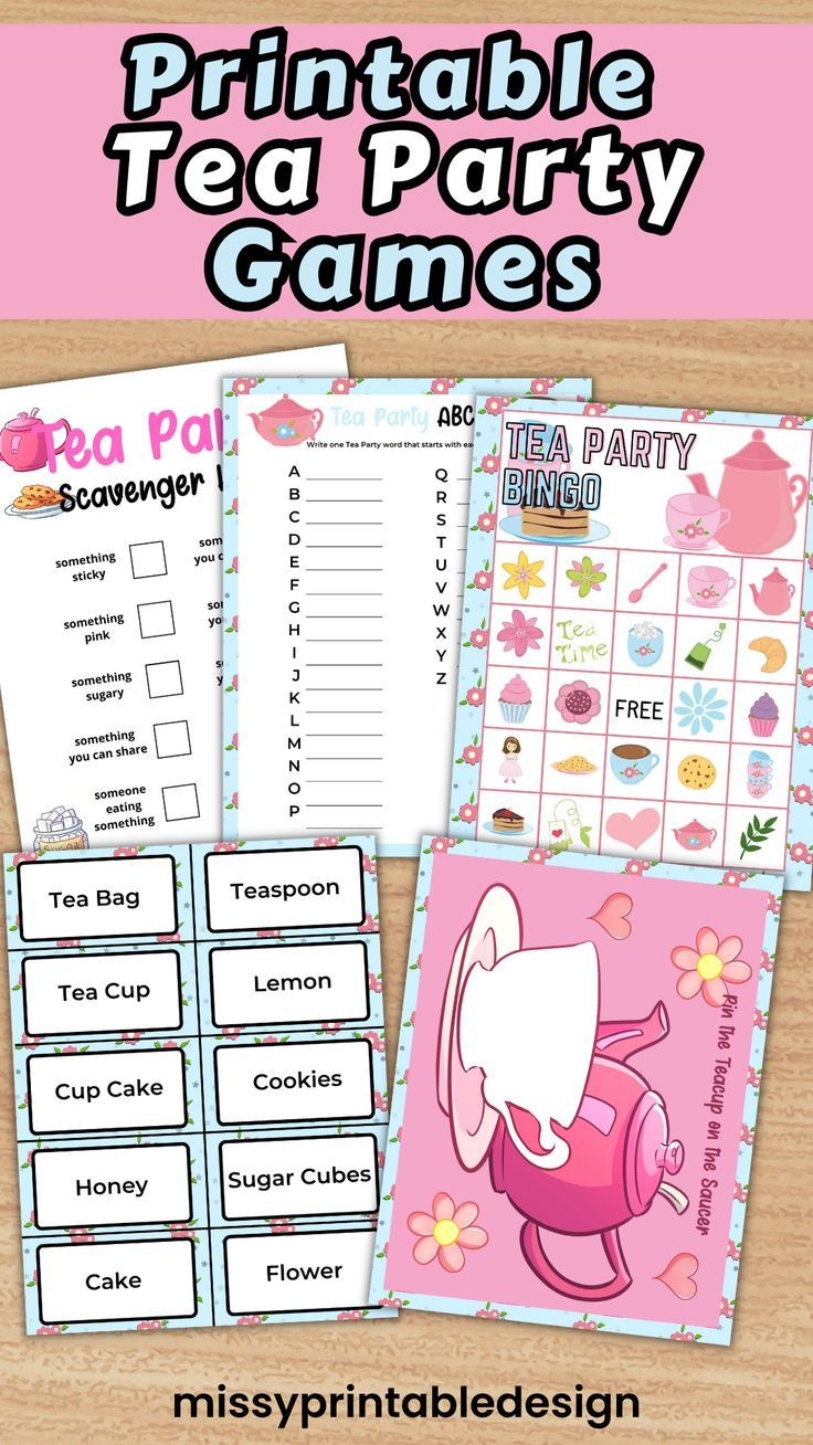 Printable Tea Party Games regarding Free Printable Tea Party Games