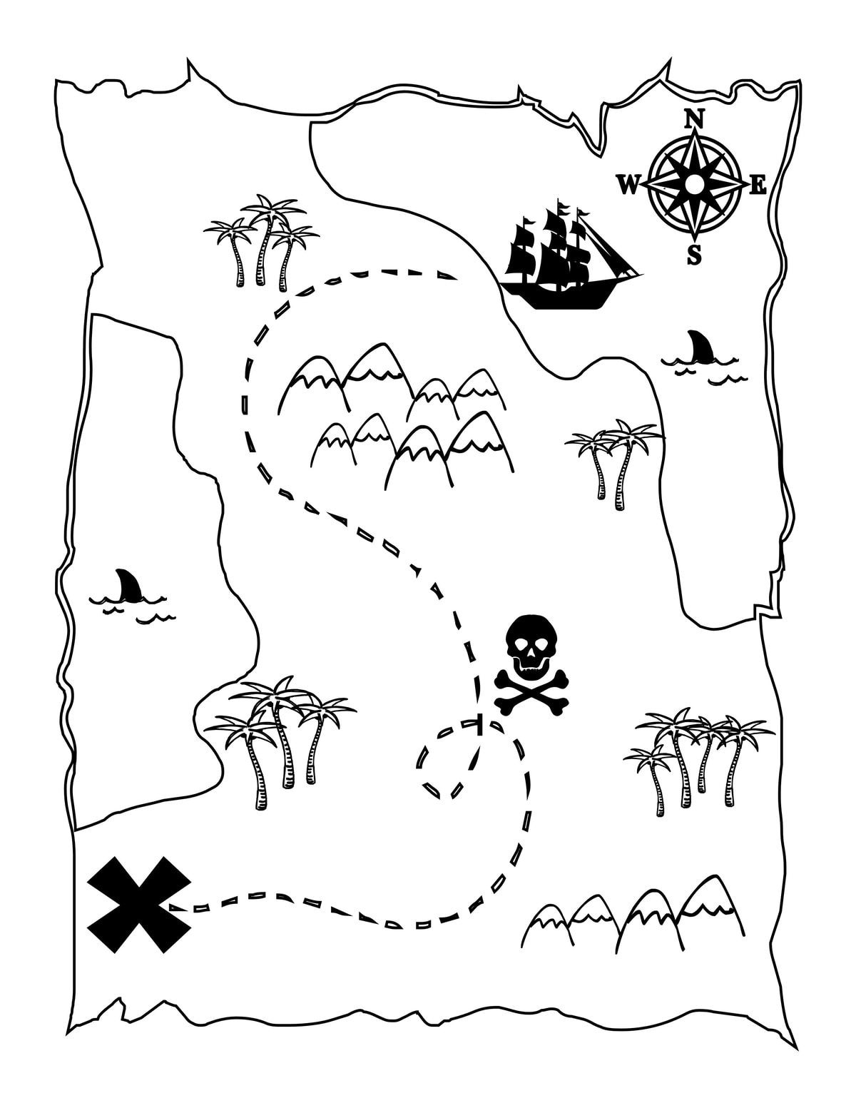 Printable Treasure Map Kids Activity – Let&amp;#039;S Diy It All – With inside Free Printable Pirate Maps