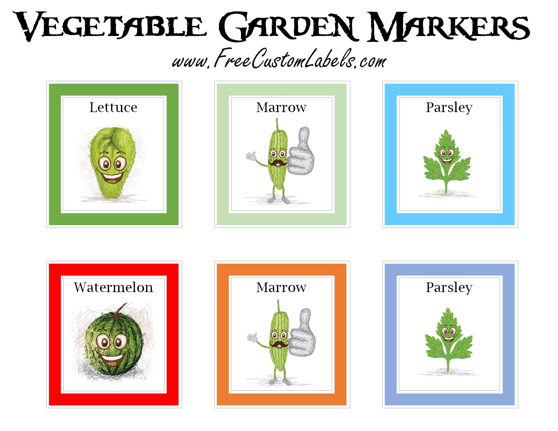 Printable Vegetable Garden Markers | Free Instant Download for Free Printable Plant Labels