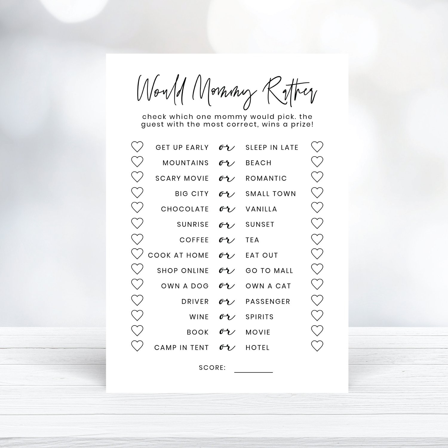 Printable Would Mommy Rather, Who Knows Mommy Best Baby pertaining to Free Printable Baby Shower Games Who Knows Mommy The Best