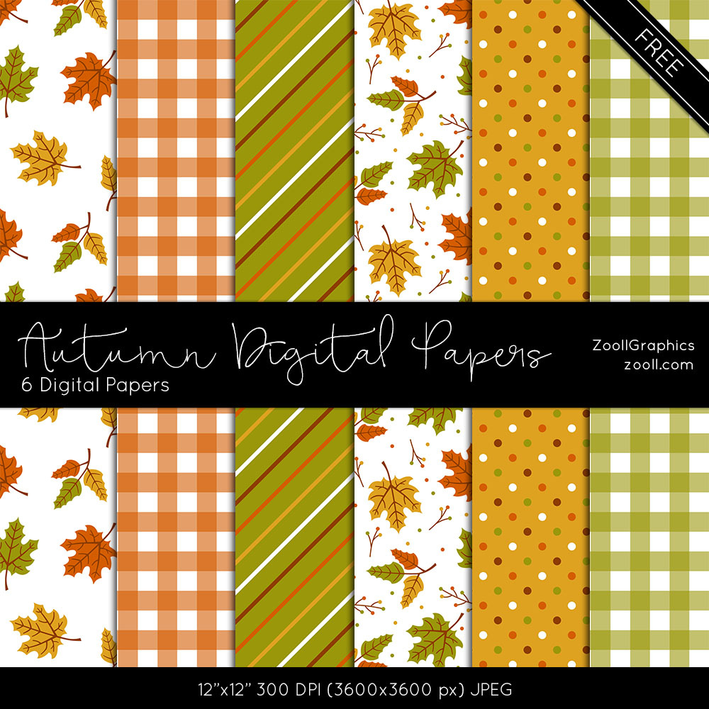 Printables: Autumn Digital Papers - Zooll - Graphic Design within Free Printable Autumn Paper