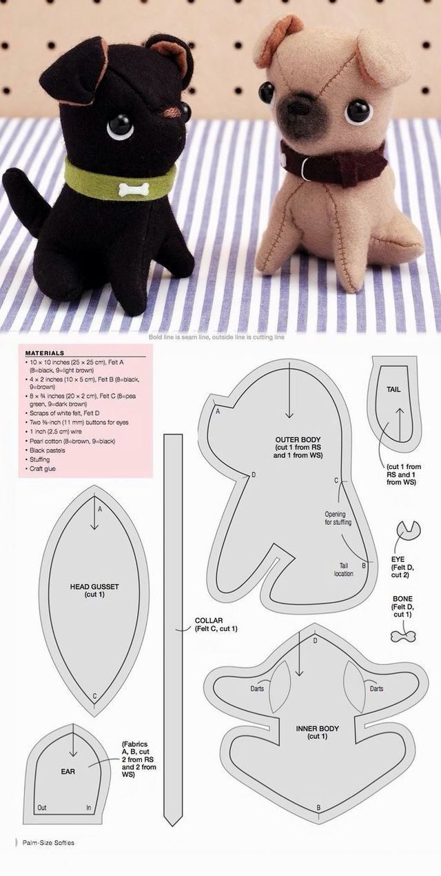 Pug Plush Pattern Cute Sewing Pattern Printable with Dog Sewing Patterns Free Printable