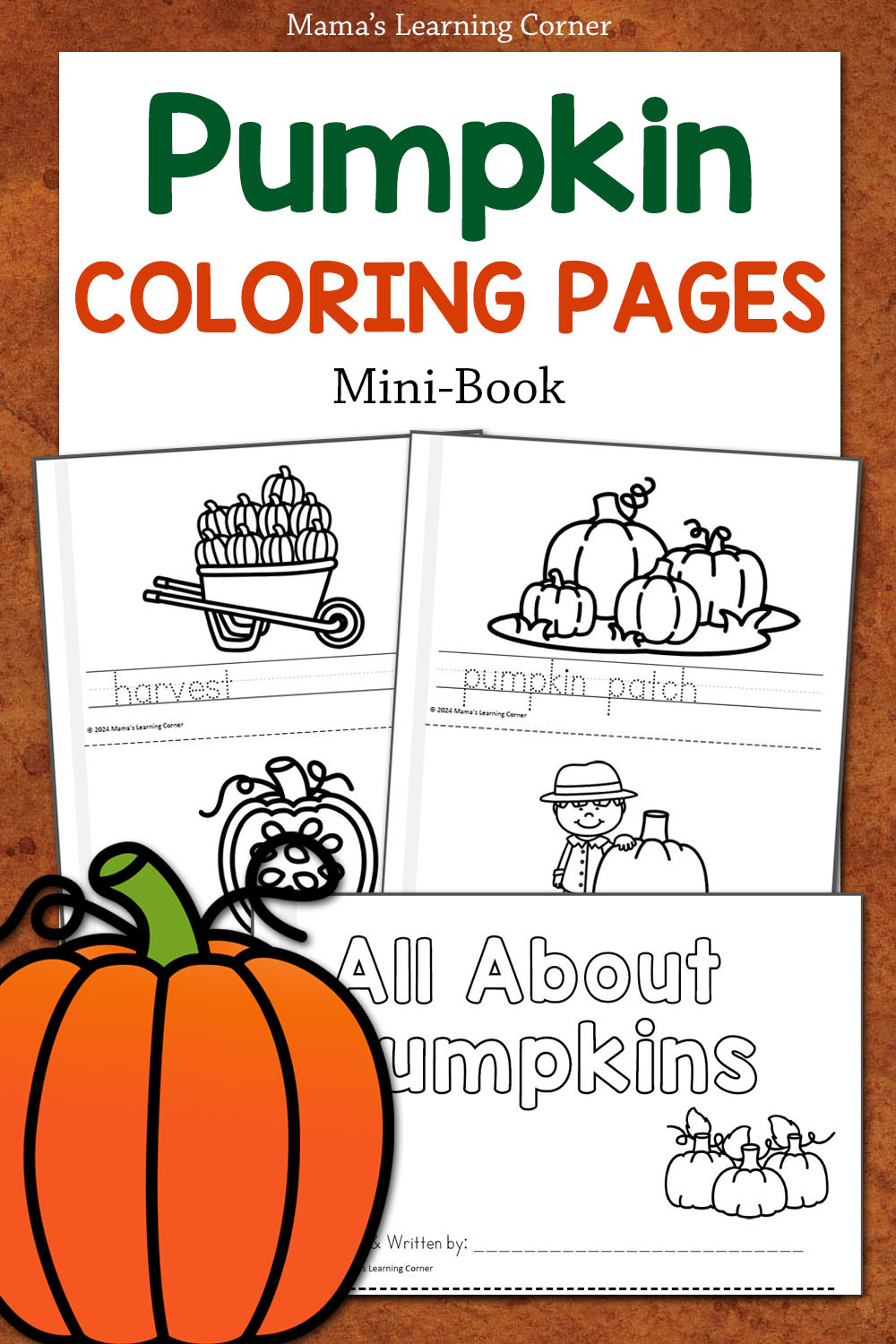 Pumpkin Coloring Pages With Handwriting Practice - Mamas Learning intended for Free Printable Pumpkin Books