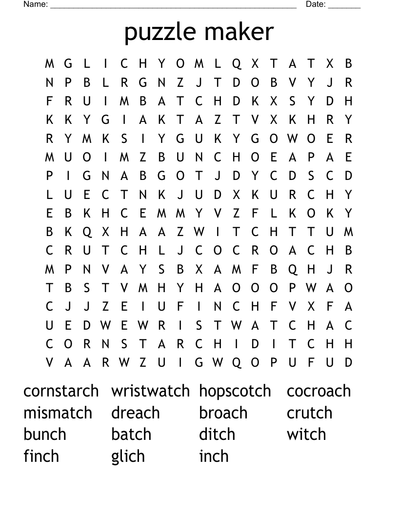 Puzzle Maker Word Search - Wordmint with Word Search Maker Free Printable