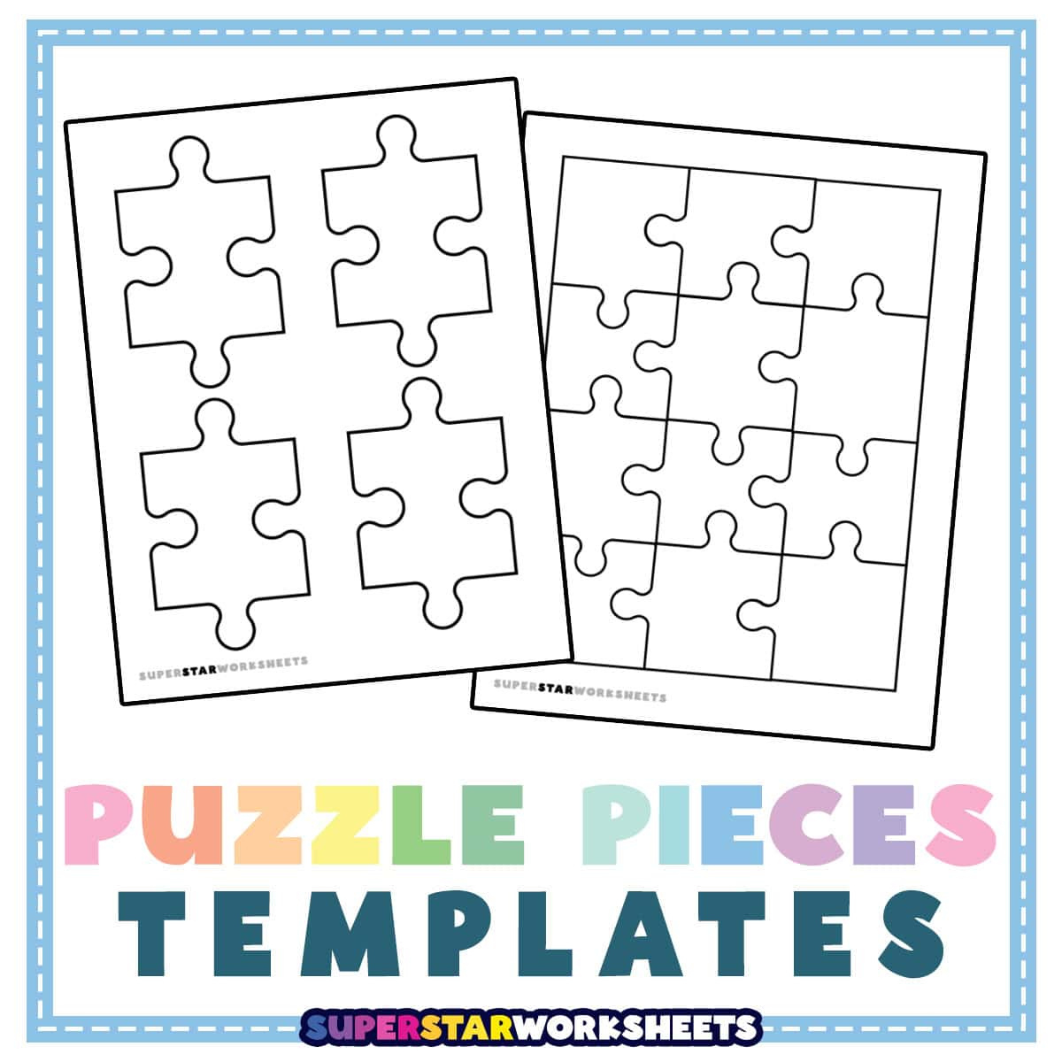 Puzzle Piece Template - Superstar Worksheets for Free Printable Blank Puzzle Pieces