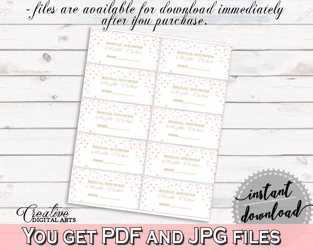 Raffle Ticket Bridal Shower Raffle Ticket Pink And Gold Bridal with Free Printable Bridal Shower Raffle Tickets