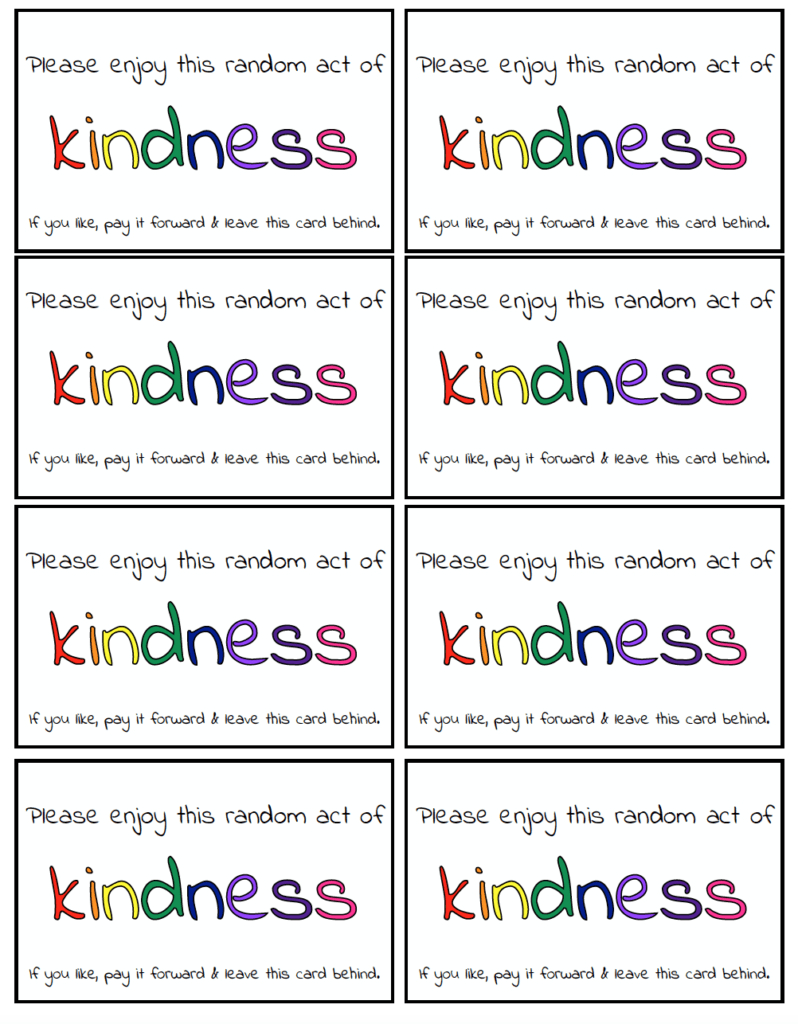 Random Acts Of Kindness: 150+ Ideas &amp;amp; Free Printable Calendars with regard to Free Printable Kindness Cards