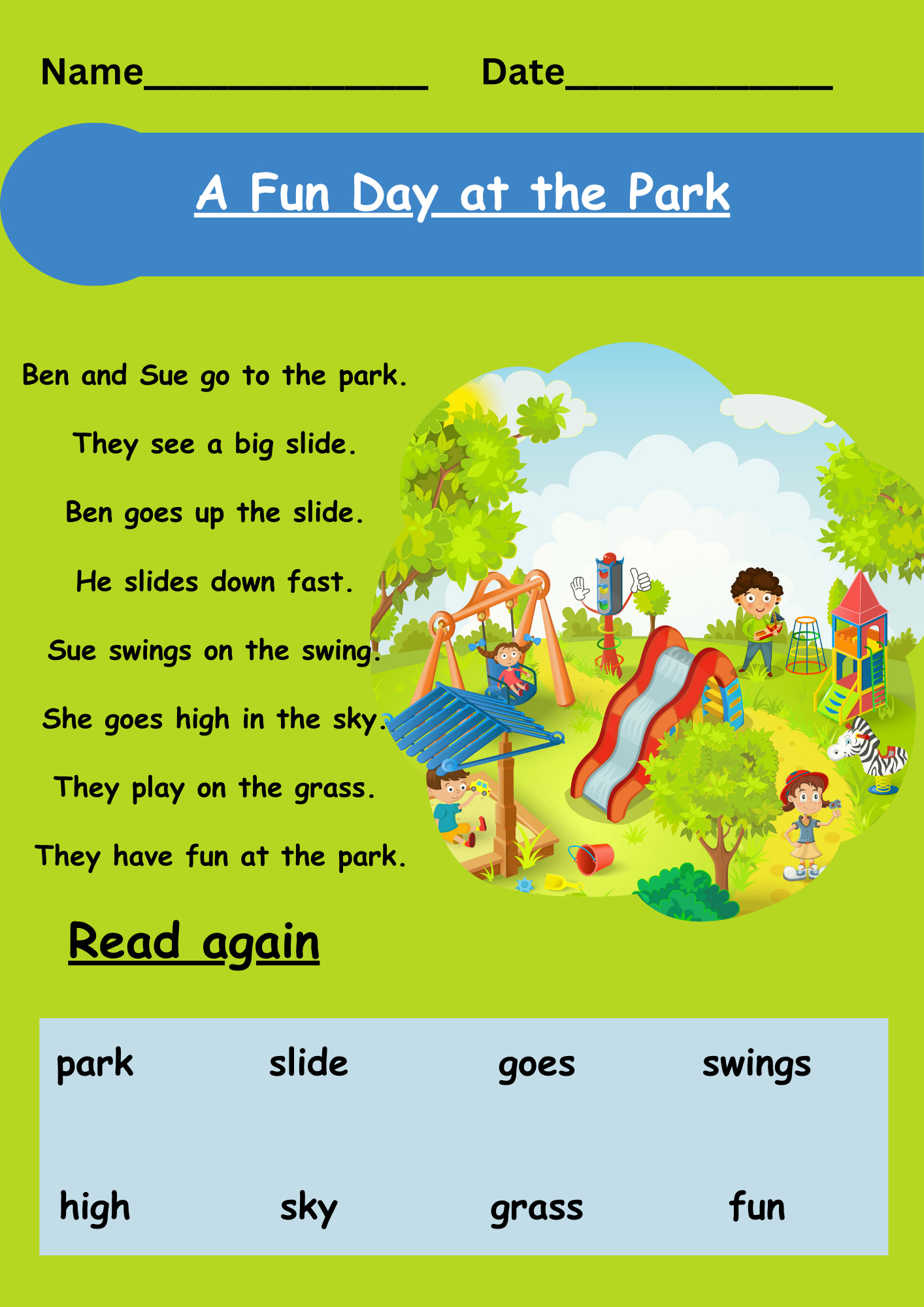 Reading Comprehension Passage For Kindergarten Level A ( Basic within Free Printable Leveled Readers For Kindergarten