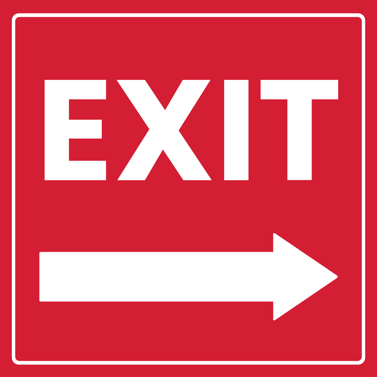 Red And White Right-Pointing Arrow Exit Sign Template | Square Signs inside Free Printable Exit Signs