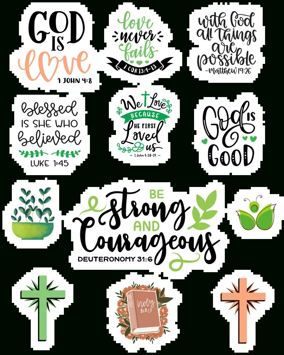 Religious Bible Verse Stickers 200Pcs Inspirational Jesus Faith throughout Free Printable Bible Verse Labels