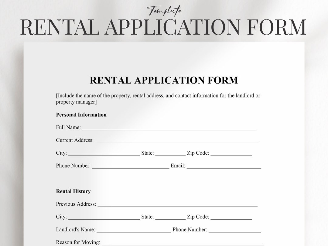 Rental Application Form, Rental Application Form Template within Free Printable Rental Application Form