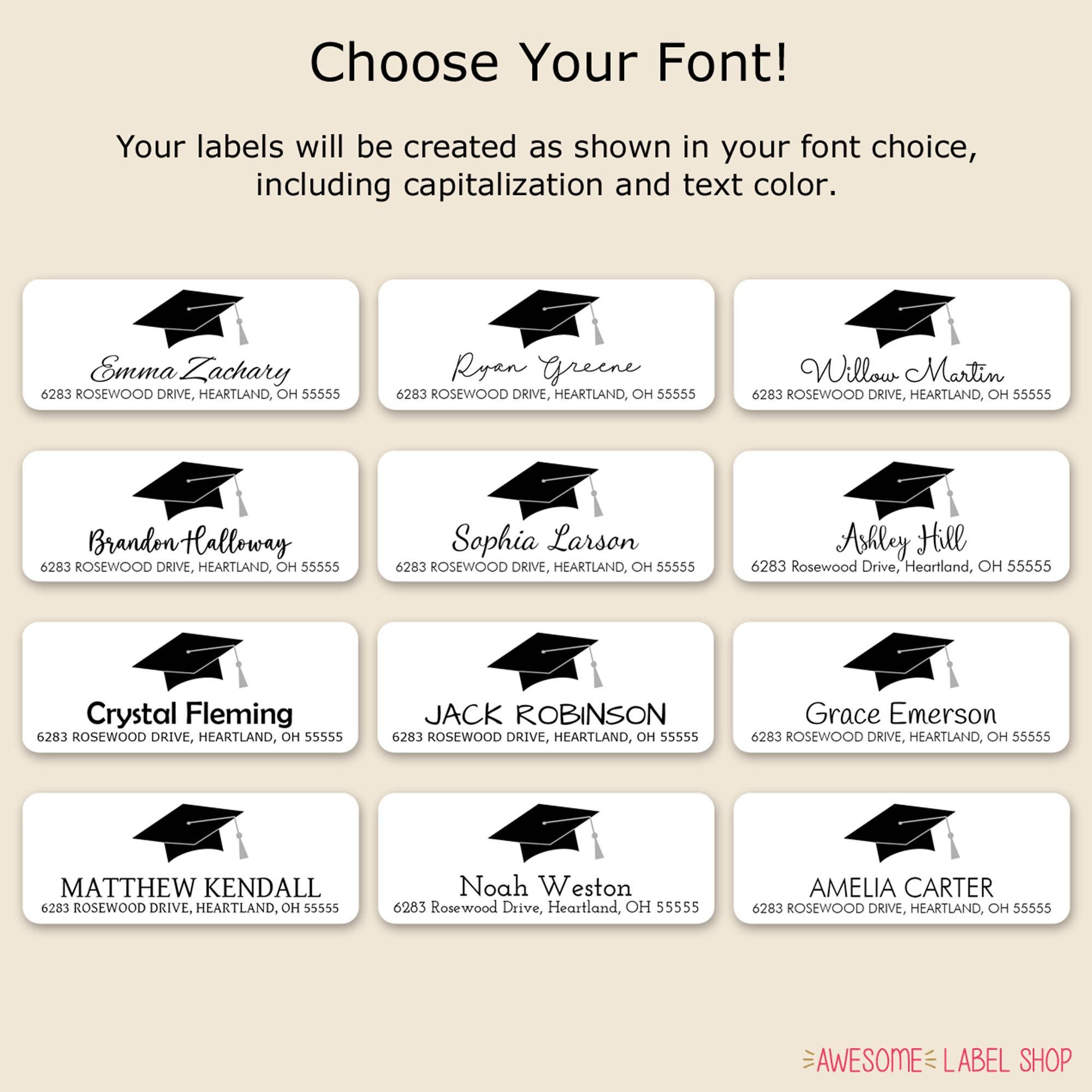 Return Address Labels Personalized Graduation Return Address within Free Printable Graduation Address Labels